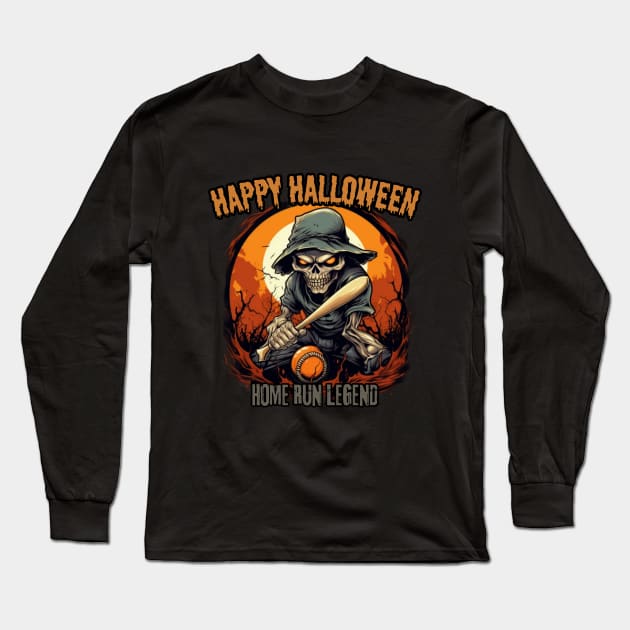 Home run legend, happy halloween Long Sleeve T-Shirt by Pattyld